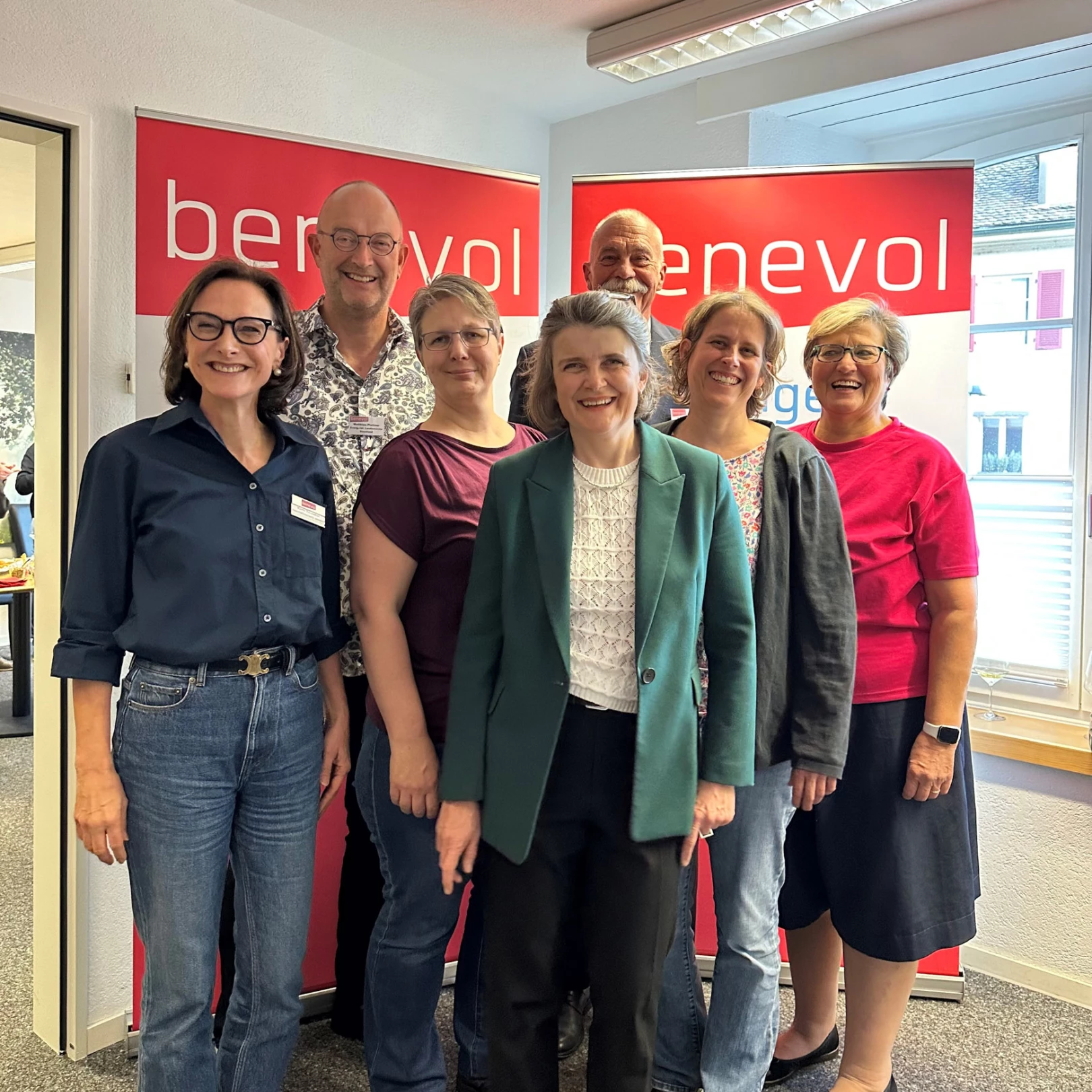 Regierungsrätin Kathrin Schweizer am Jubiläumsfest von benevol Baselland mit Vorstandsmitgliedern