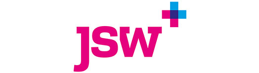 Logo des Jugendsozialwerks mit pinkem Schriftzug und Pluszeichen